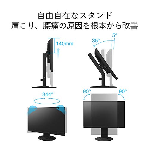 EIZO 22.5型フレームレスモニターFlexScan ブラック
