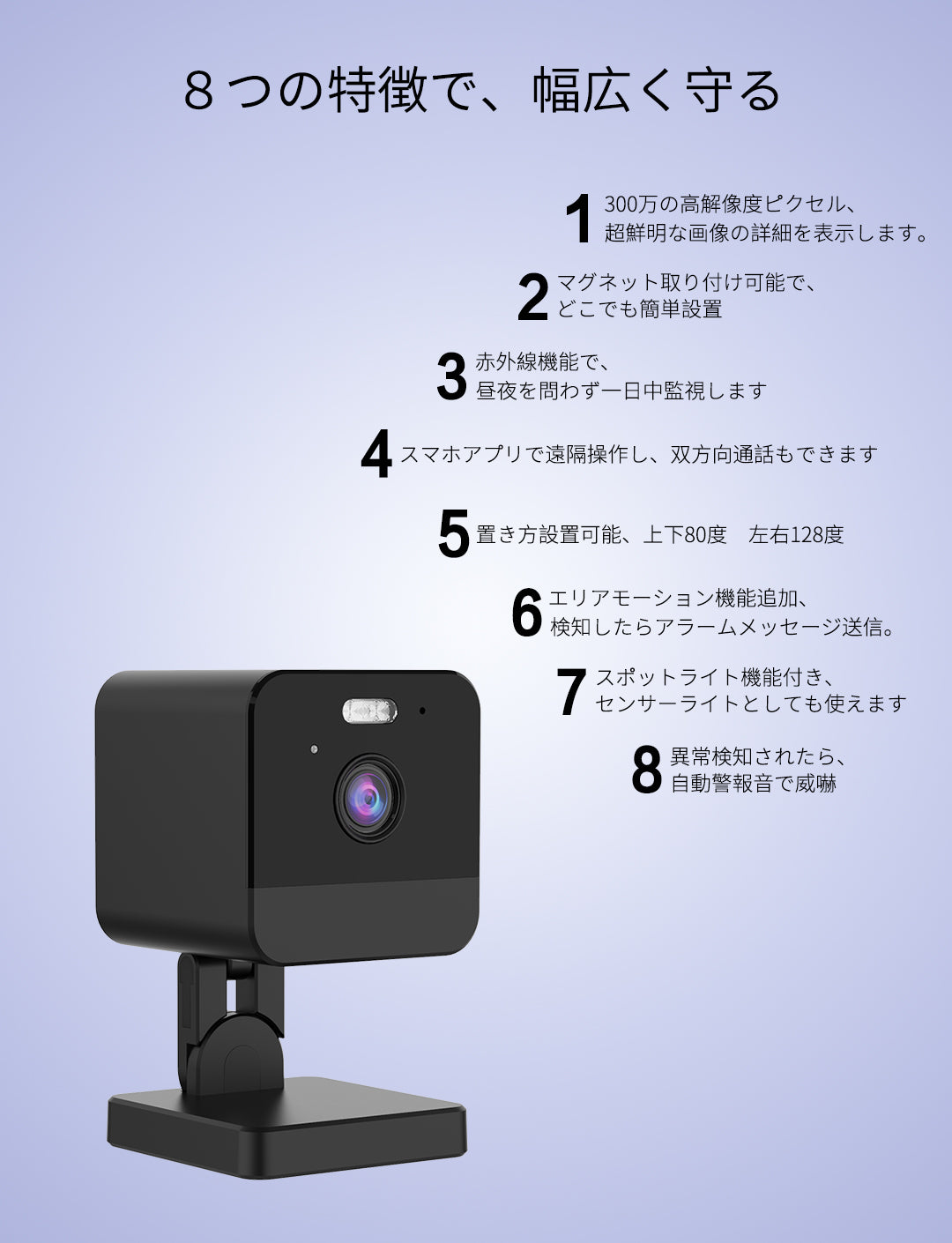 防犯カメラスターターキット（キューブ型4台＋レコーダー1台）