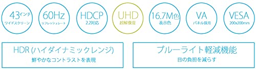 JAPANNEXT 43.0型4Kモニター